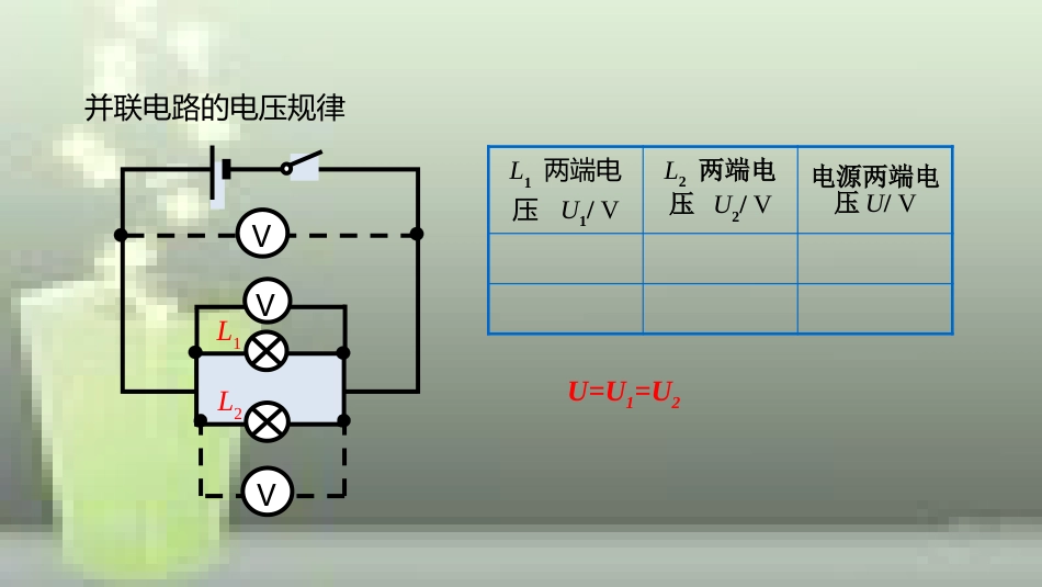 九年级物理全册 重点知识专题突破 探究并联电路的电压规律优质课件 新人教版_第3页