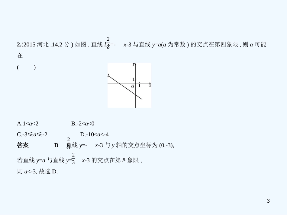 （河北专版）2019年中考数学一轮复习 第三章 函数 3.2 一次函数（试卷部分）优质课件_第3页
