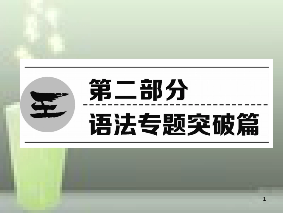 （浙江专版）中考英语特训总复习 第二部分 语法专题突破篇 第23课时 名词和冠词（精练）优质课件_第1页