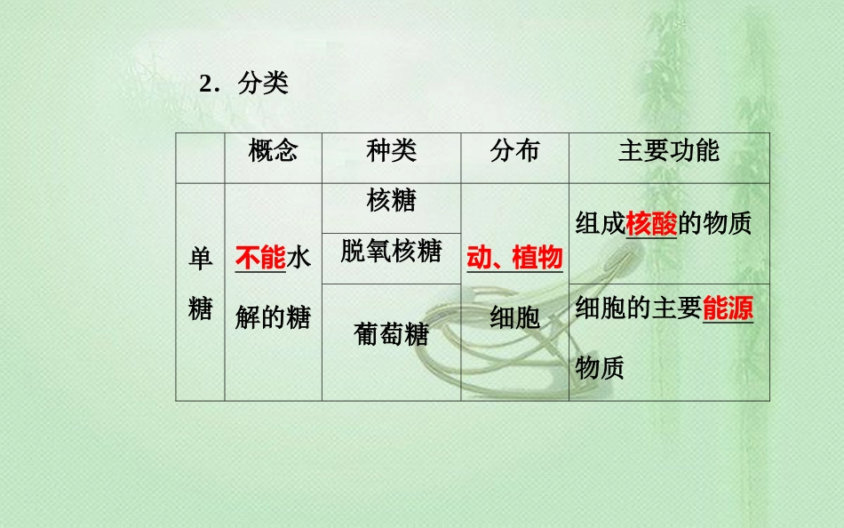 高中生物学业水平复习 专题一 细胞的分子组成 考点2 糖类、脂质的种类和作用优质课件_第3页