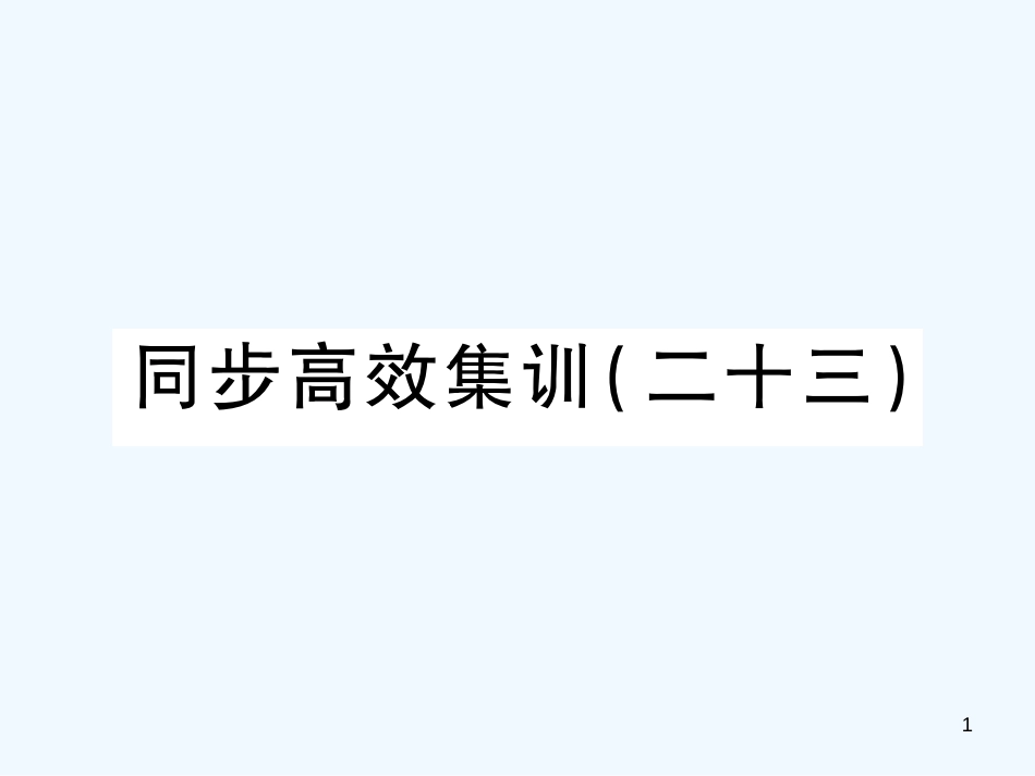 （江西专用）2018年中考地理 同步高效集训（二十三）优质课件_第1页
