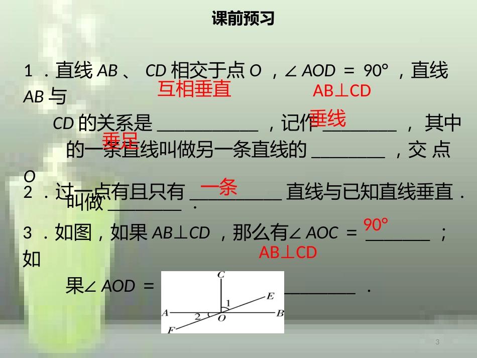 【名师导学】七年级数学下册 第五章 相交线与平行线 5.1.2 垂线优质课件 （新版）新人教版_第3页