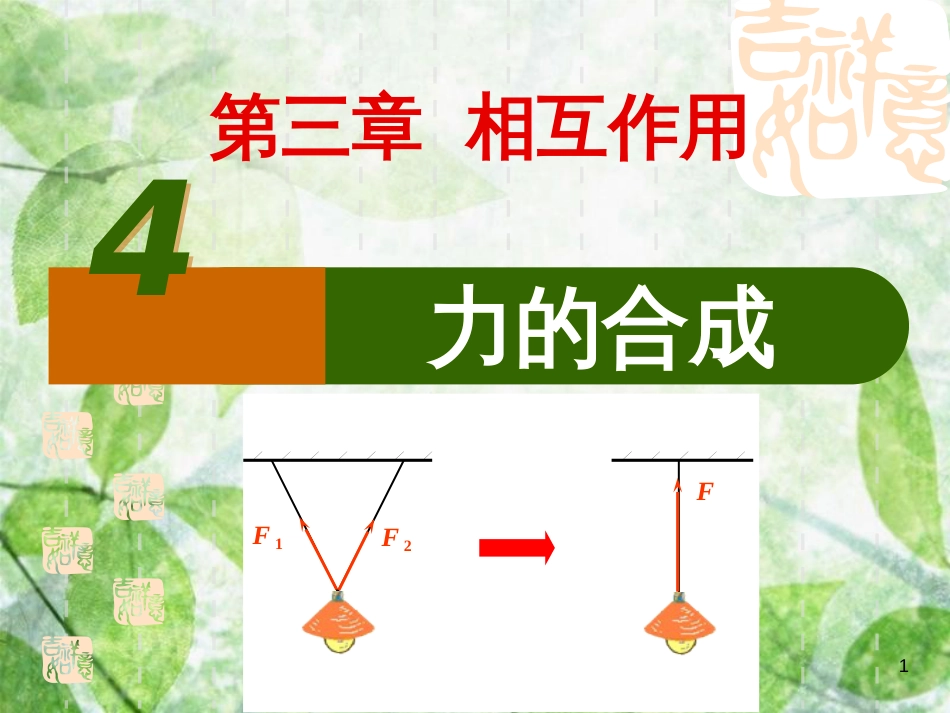 高中物理 专题3.4 力的合成同步优质课件 新人教版必修1_第1页