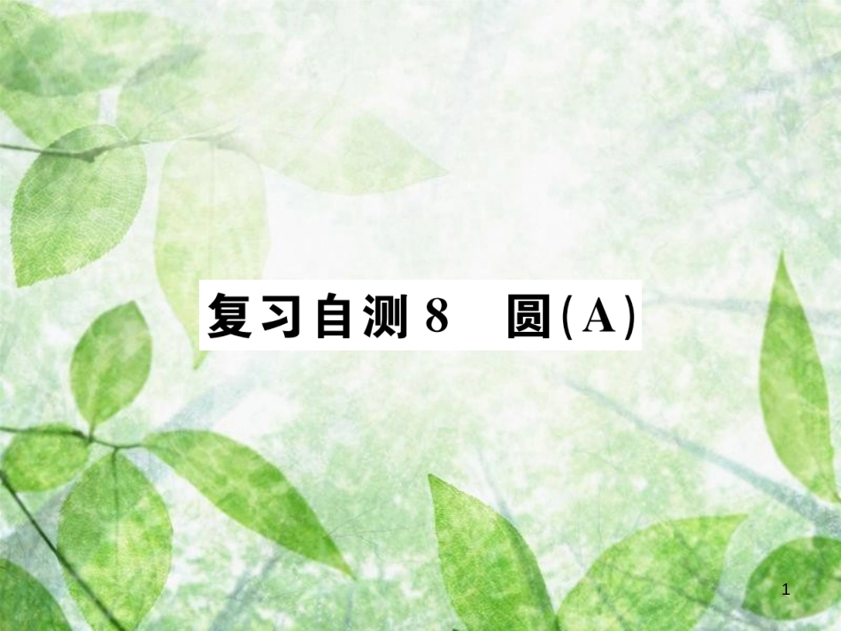 九年级数学下册 复习自测8 圆（A）习题优质课件 （新版）新人教版_第1页