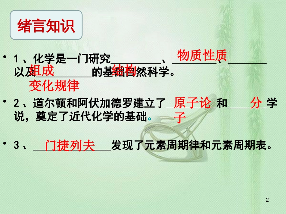 九年级化学上册 第1单元 走进化学世界 课题1 物质的变化和性质同步优质课件 （新版）新人教版_第2页