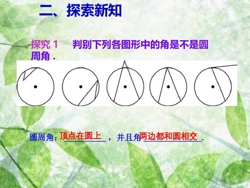 九年级数学上册 第二十四章 圆 24.1 圆 24.1.4 圆周角优质课件 （新版）新人教版_第3页