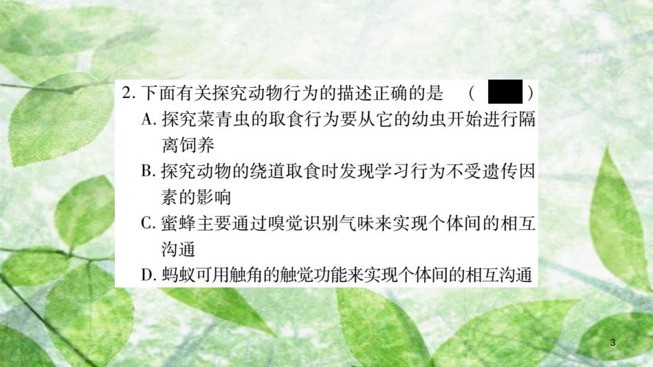 八年级生物上册 实验专项训练习题优质课件 （新版）新人教版_第3页