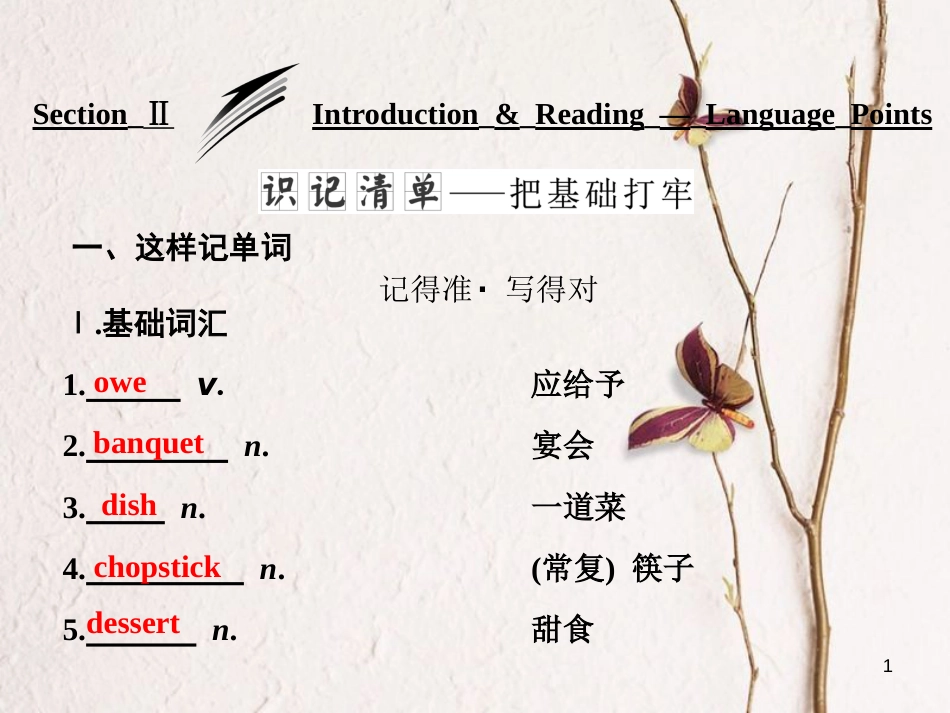 高中英语 Module 3 Foreign Food Section Ⅱ Introduction &amp; Reading-Language Points课件 外研版选修8[共32页][共32页]_第1页