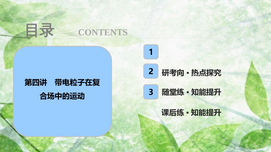 高考物理一轮复习 第九章 磁场 第四讲 带电粒子在复合场中的运动优质课件_第1页