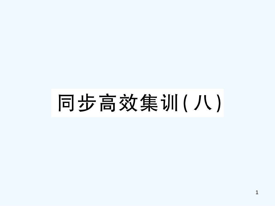 （江西专用）2018年中考地理 同步高效集训（八）优质课件_第1页