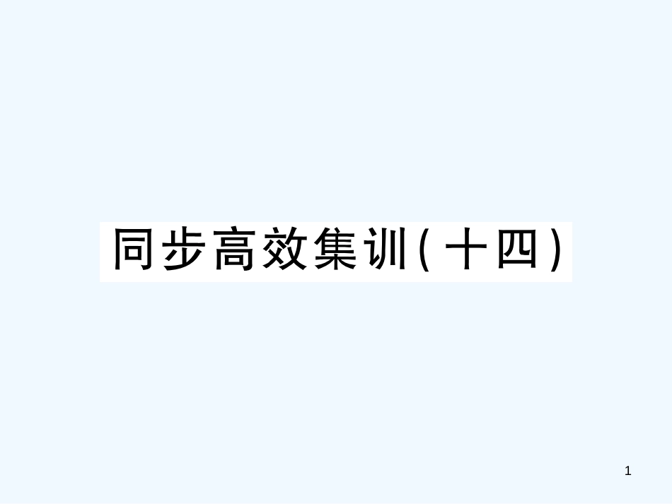 （江西专用）2018年中考地理 同步高效集训（十四）优质课件_第1页