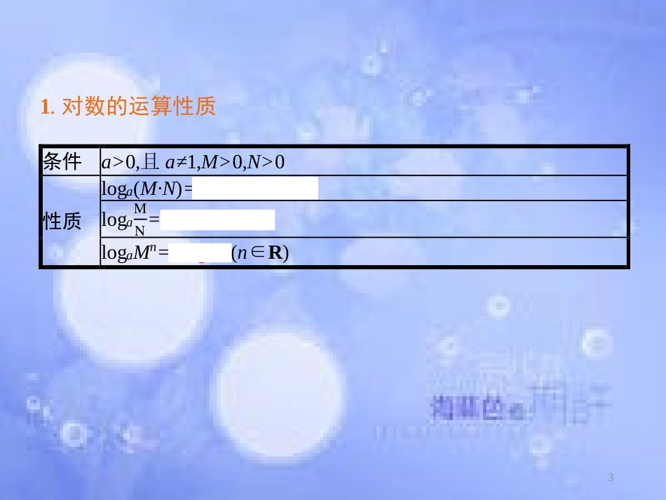 高中数学 第二章 基本初等函数（Ⅰ）2.2 对数函数 2.2.1 对数与对数运算课件3 新人教A版必修1_第3页