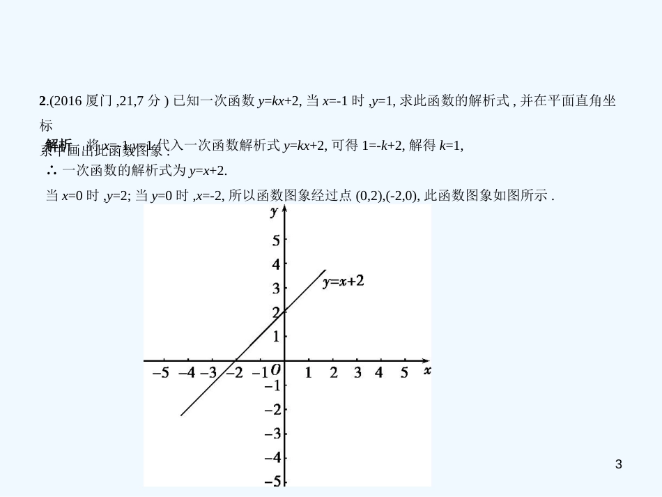 （福建专用）2019年中考数学复习 第三章 变量与函数 3.2 一次函数（试卷部分）优质课件_第3页