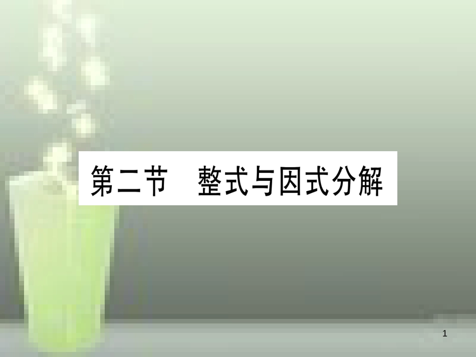 （云南专用）2019中考数学 第一轮 考点系统复习 第1章 数与式 第2节 整式与因式分解作业优质课件_第1页