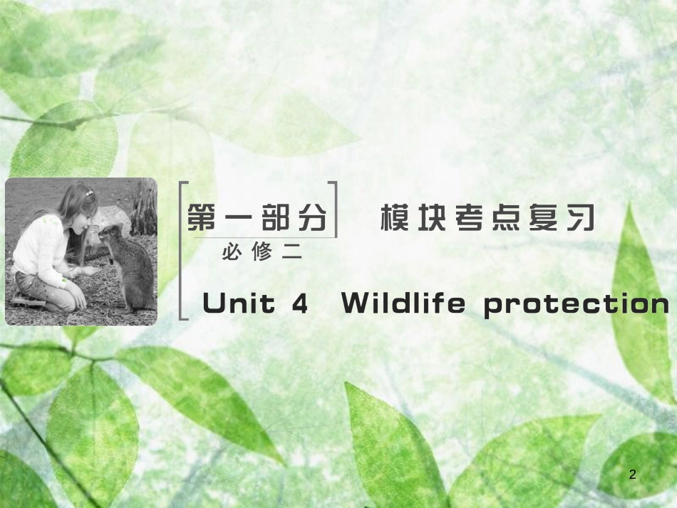 高考英语大一轮复习 Unit 4 Wildlife protection优质课件 新人教版必修2 (2)_第2页