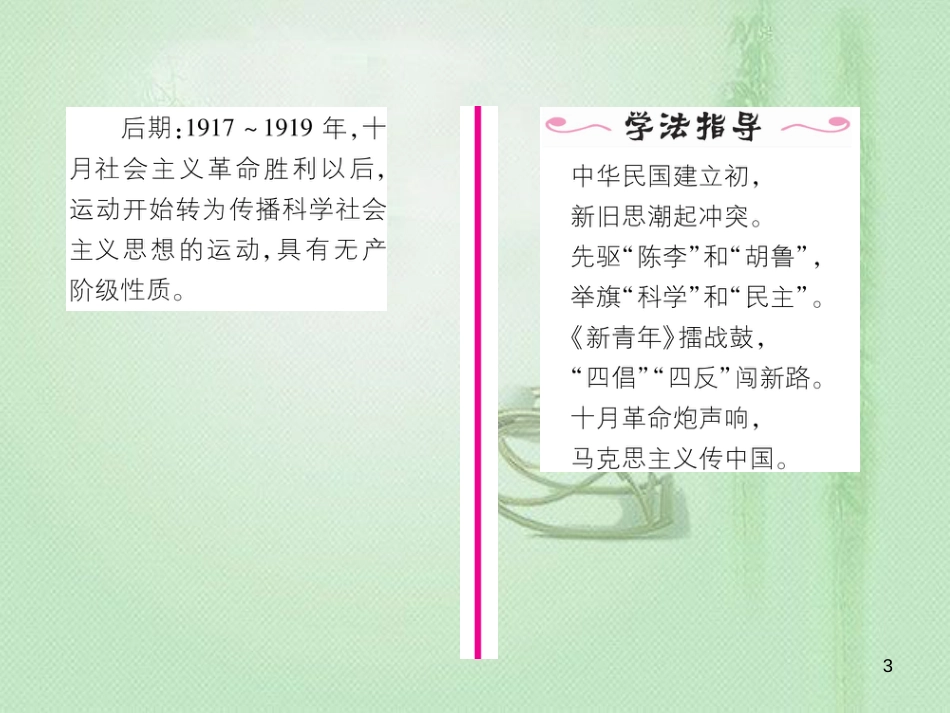 八年级历史上册 第四单元 新时代的曙光 第12课 新文化运动作业优质课件 新人教版_第3页