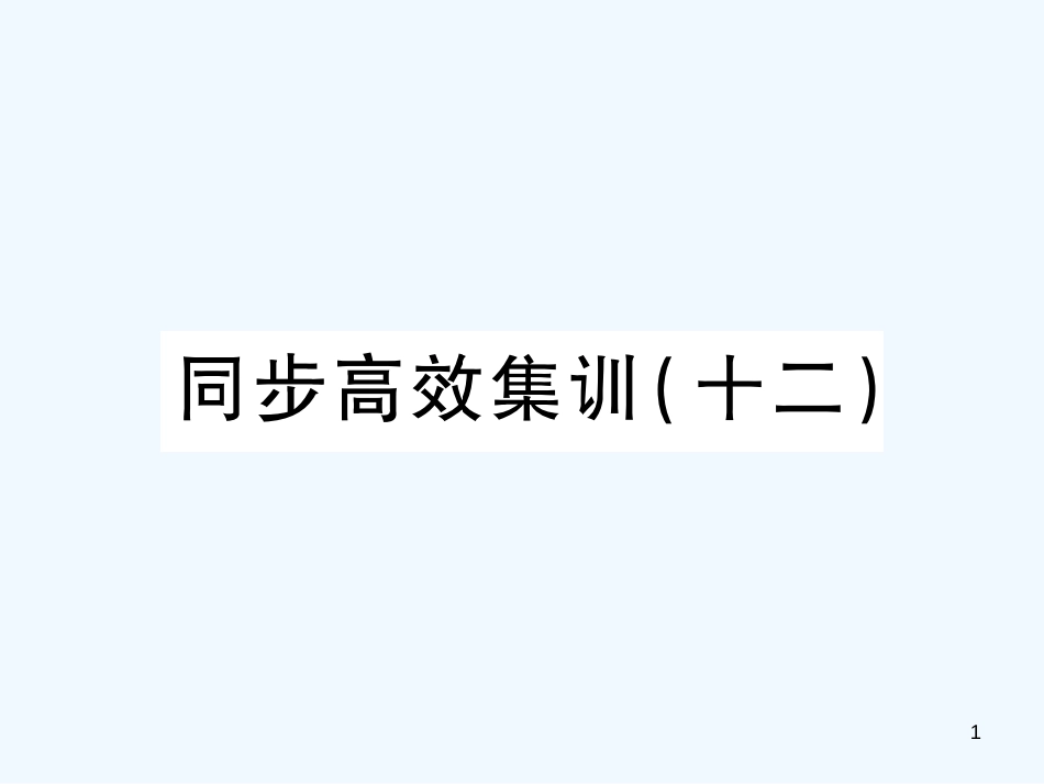 （江西专用）2018年中考地理 同步高效集训（十二）优质课件_第1页