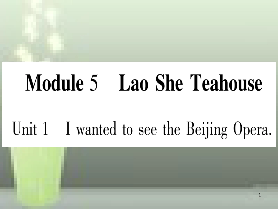 八年级英语上册 Module 5 Lao She Teahouse习题优质课件 （新版）外研版_第1页