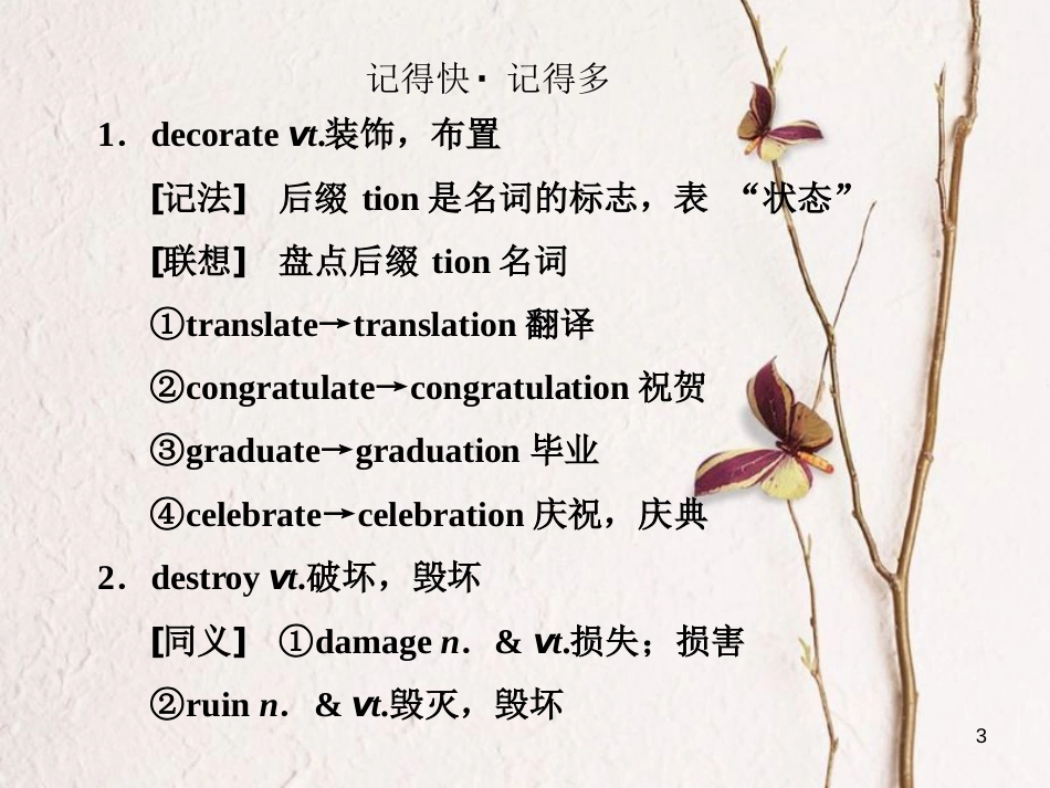 高中英语 Unit 3 Celebration Section Ⅱ Warm-up &amp; Lesson 1-Language Points课件 北师大版必修1[共38页][共38页]_第3页