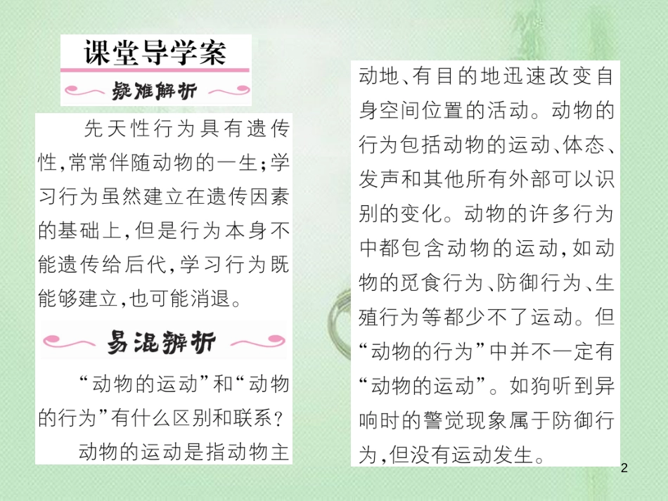 八年级生物上册 第五单元 第2章 第二节 先天性行为和学习行为优质课件 （新版）新人教版_第2页