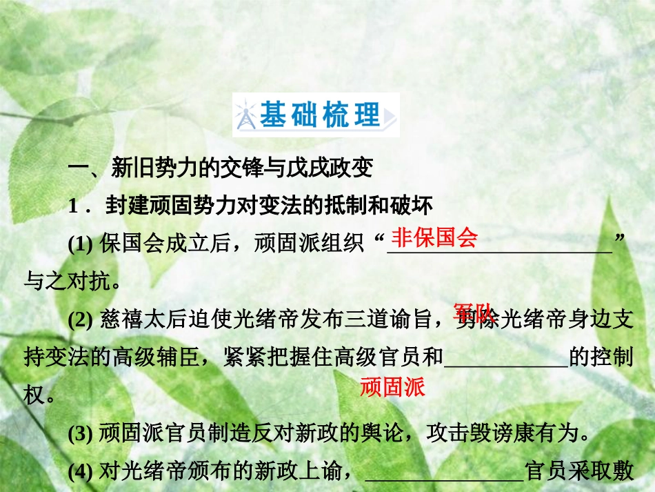 高中历史 第九章 中国戊戌变法 9.3 戊戌变法的失败优质课件 北师大版选修1_第3页