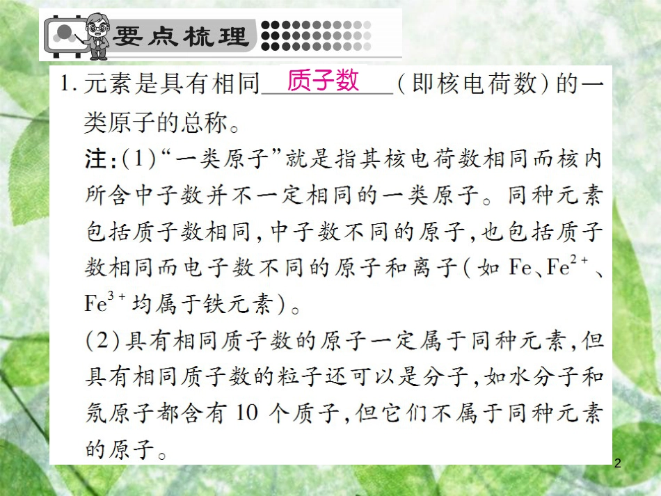 九年级化学上册 第三单元 物质构成的奥秘 课题3 元素 第1课时 元素优质课件 （新版）新人教版_第2页
