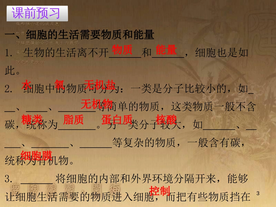 七年级生物上册 第二单元 第一章 第四节 细胞的生活优质课件 （新版）新人教版_第3页
