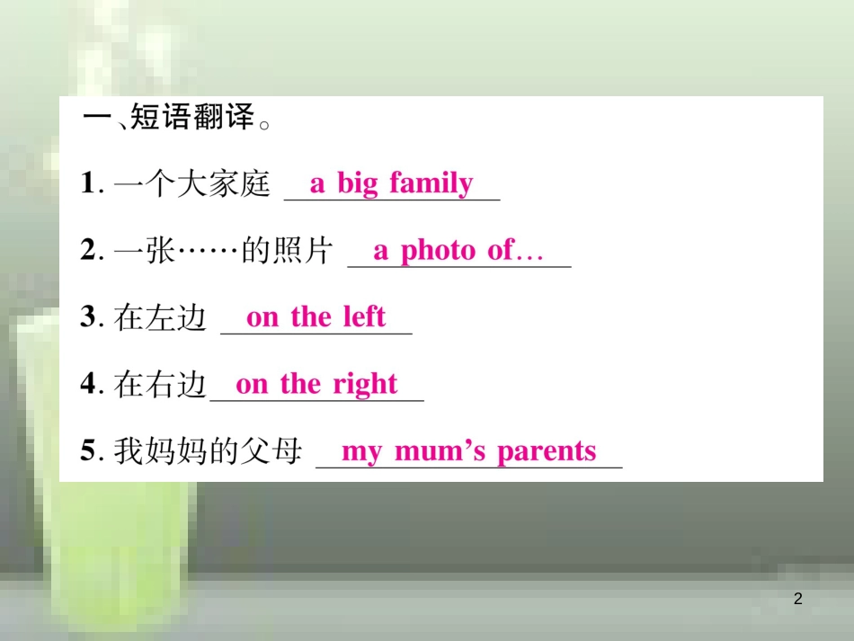 （浙江专用）七年级英语上册 Module 2 My family Unit 1 Is this your mum习题优质课件 （新版）外研版_第2页
