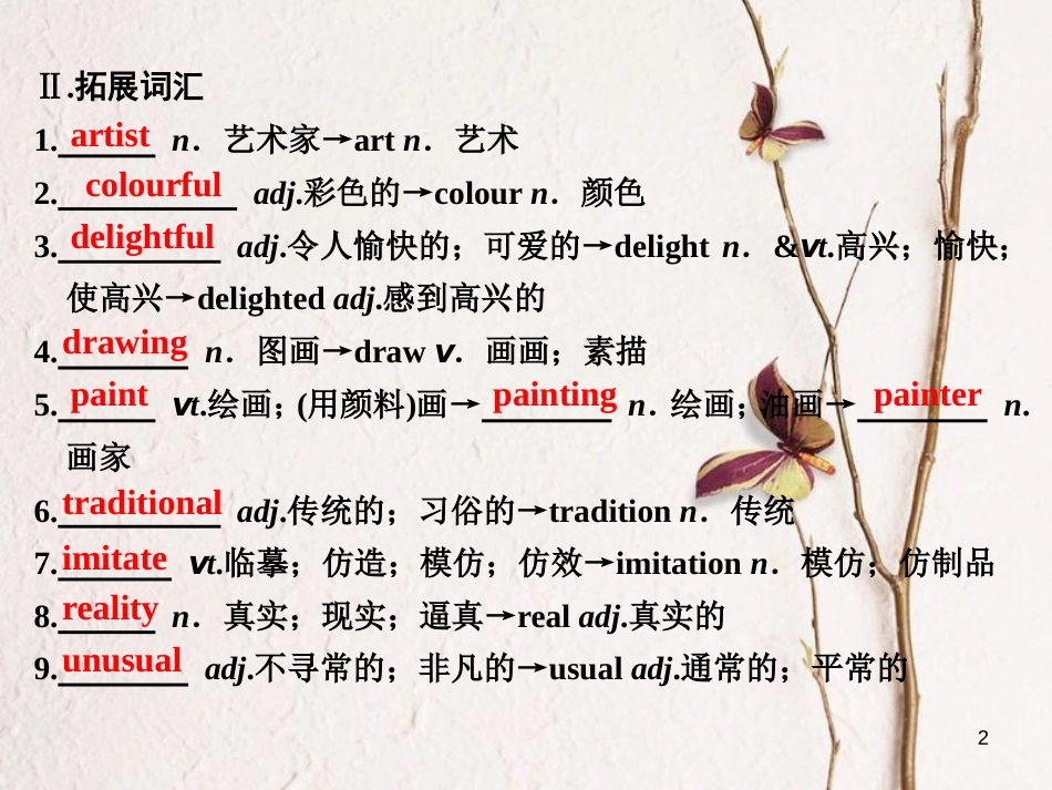 高中英语 Module 4 Fine Arts Western Chinese and Pop ArtsSection Ⅱ Introduction &amp; Reading Language Points课件 外研版必修2[共41页][共41页]_第2页