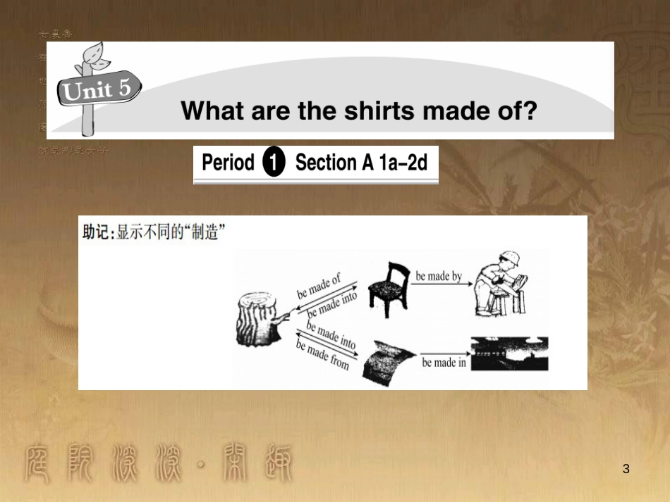 九年级英语全册 Unit 5 What are the shirts made of导学优质课件 （新版）人教新目标版_第3页