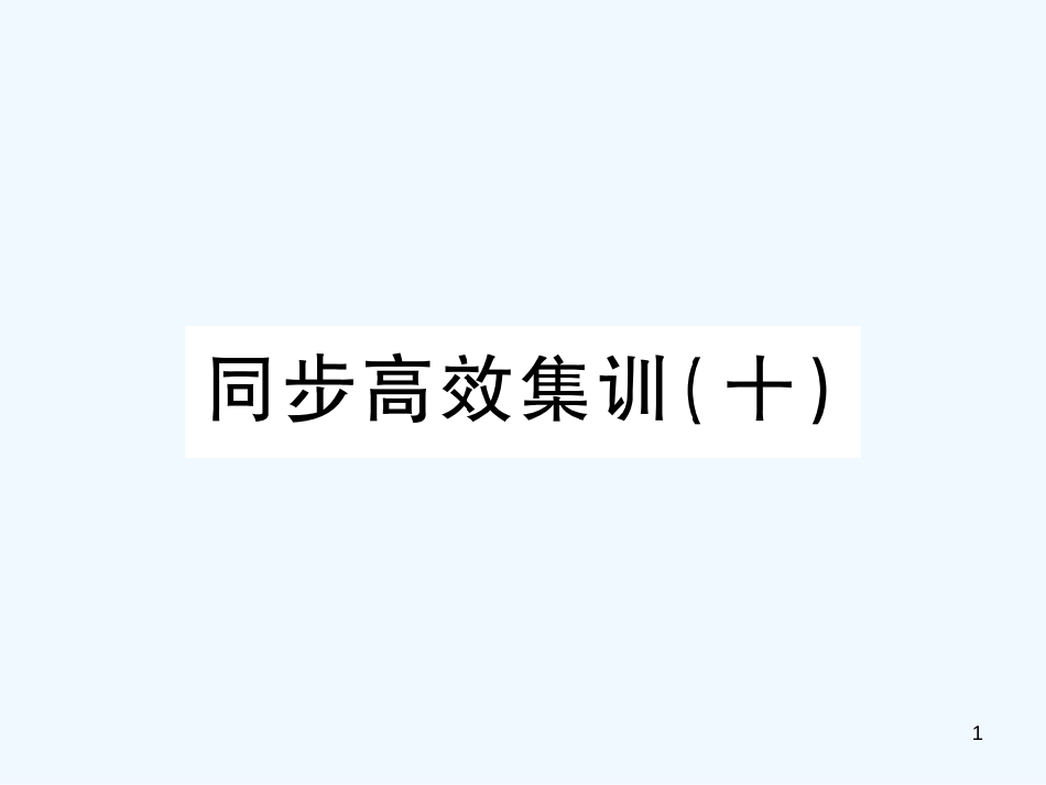 （江西专用）2018年中考地理 同步高效集训（十）优质课件_第1页