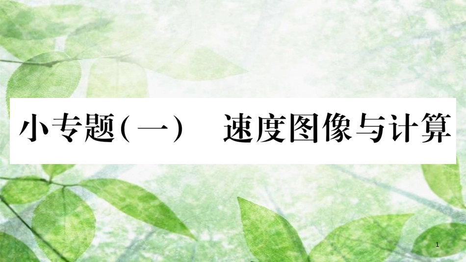 八年级物理上册 小专题1 速度图像与计算习题优质课件 （新版）教科版_第1页