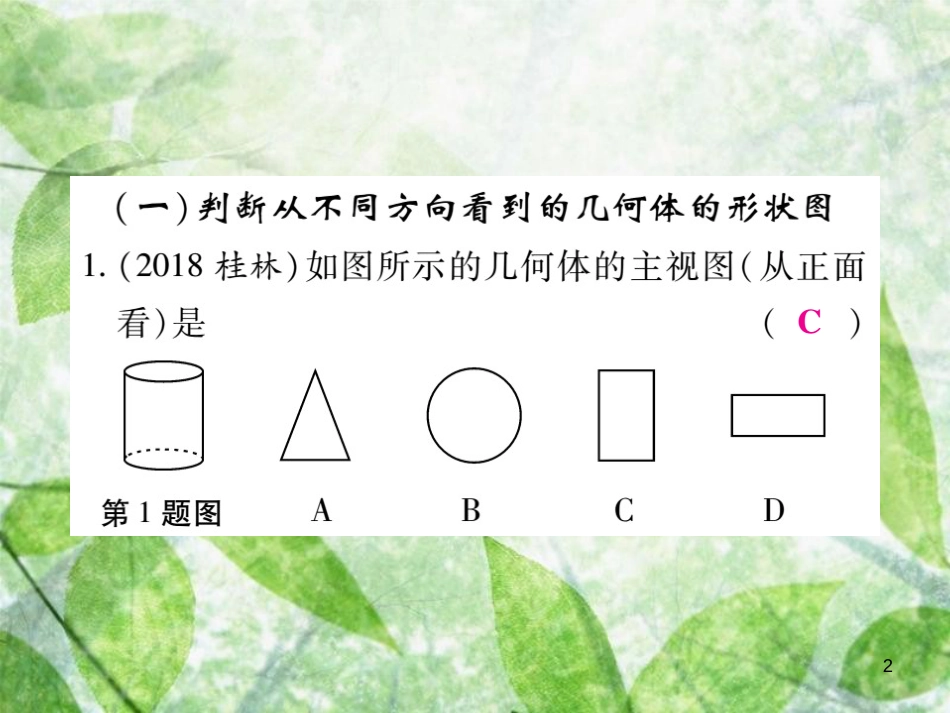 七年级数学上册 小专题2 从三个方向看物体的形状优质课件 （新版）北师大版_第2页