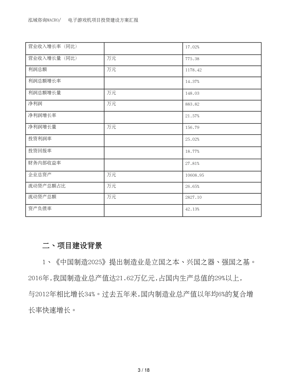 电子游戏机项目投资建设方案汇报_第3页