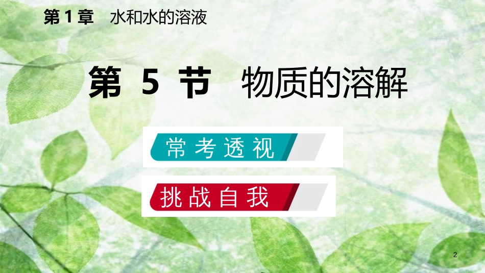 八年级科学上册 第1章 水和水的溶液 1.5 物质的溶解练习优质课件 （新版）浙教版_第2页