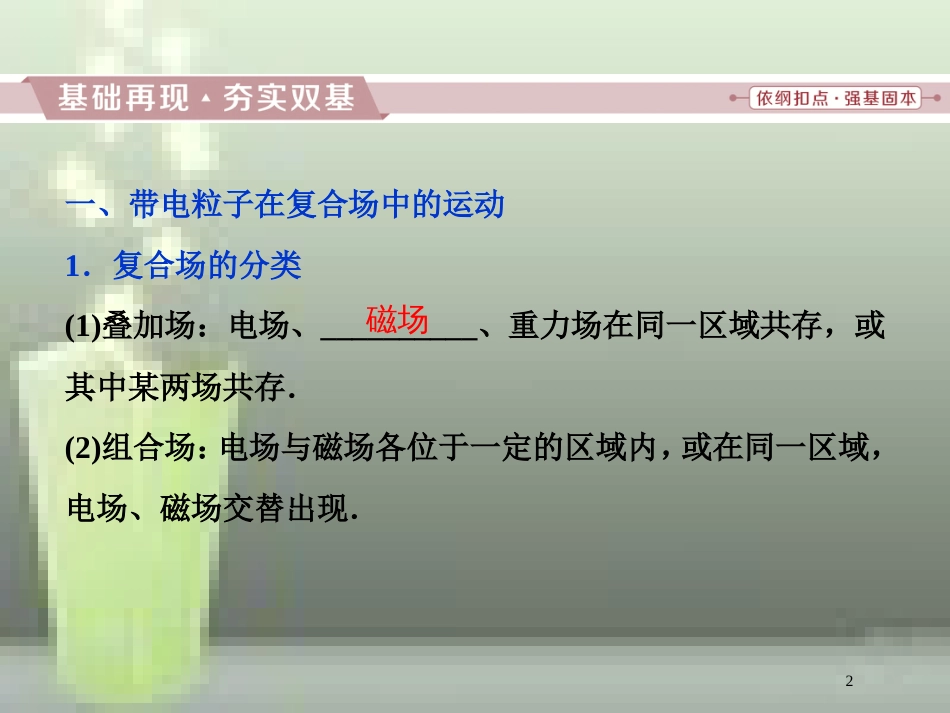 （新课标）高考物理一轮复习 第九章 磁场 第三节 带电粒子在复合场中的运动优质课件_第2页