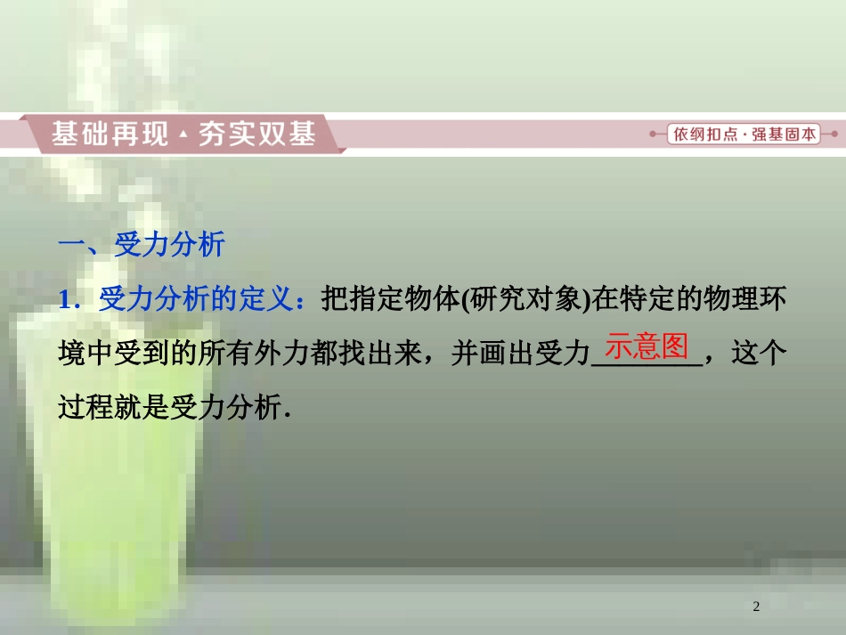 （新课标）高考物理一轮复习 第二章 相互作用 第三节 受力分析共点力的平衡优质课件_第2页
