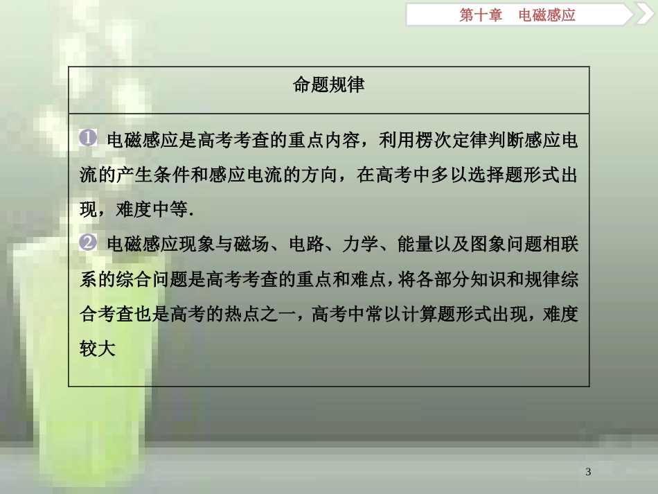 （新课标）高考物理一轮复习 第十章 电磁感应 第一节 电磁感应现象 楞次定律优质课件_第3页
