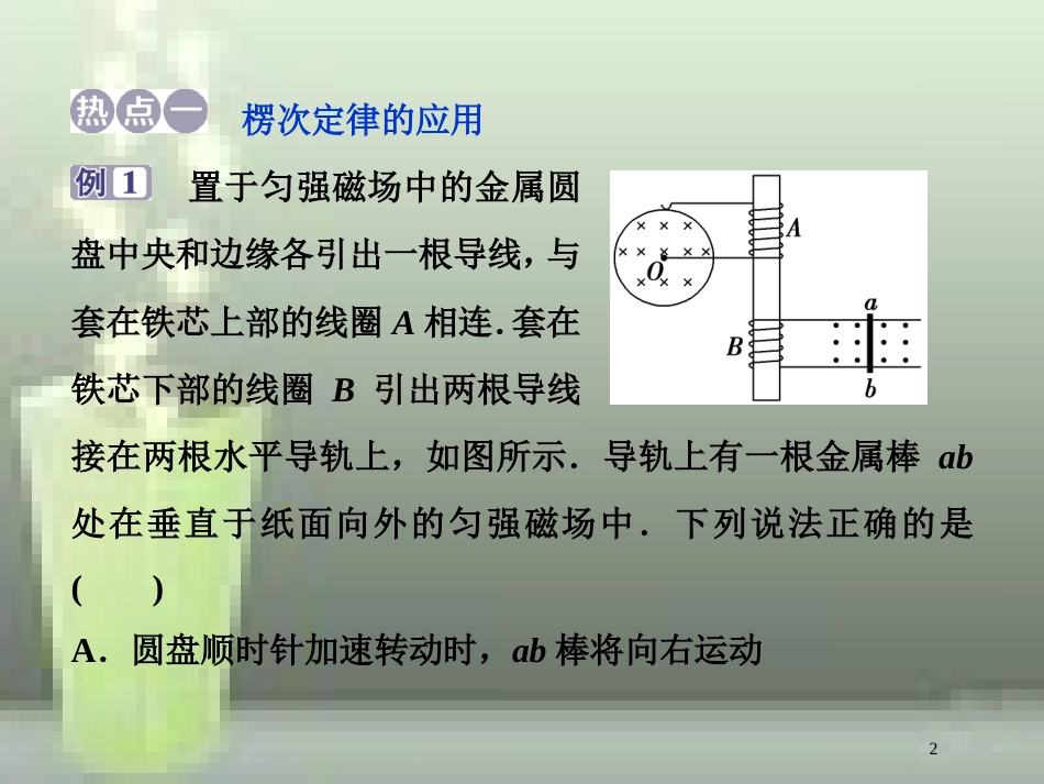 （新课标）高考物理一轮复习 第十章 电磁感应章末热点集训优质课件_第2页