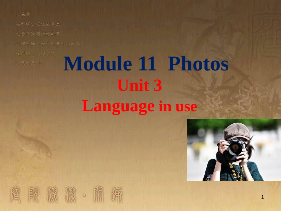 九年级英语上册 Module 11 Photos Unit 3 Language in use优质课件 （新版）外研版_第1页