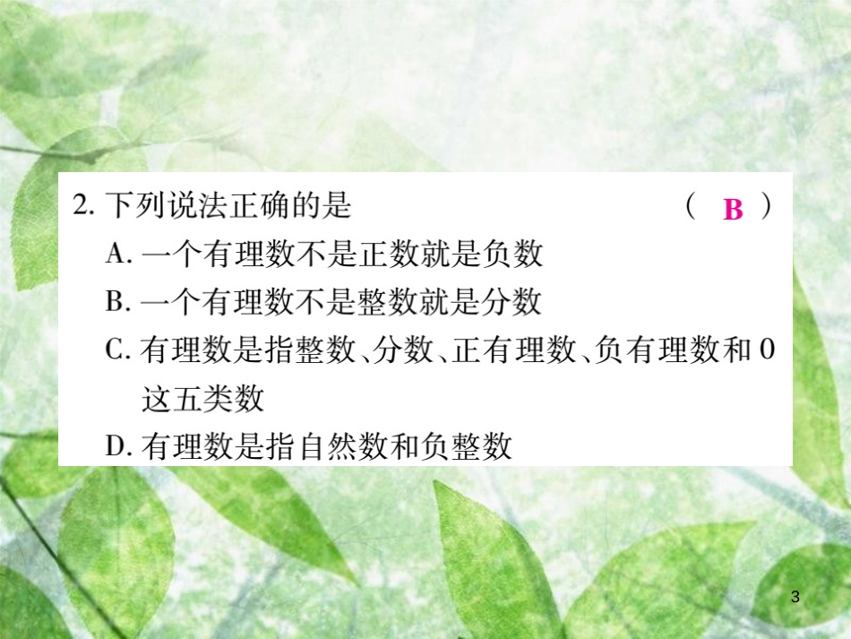 七年级数学上册 第2章 有理数 2.1 有理数 2.1.2 有理数练习优质课件 （新版）华东师大版_第3页