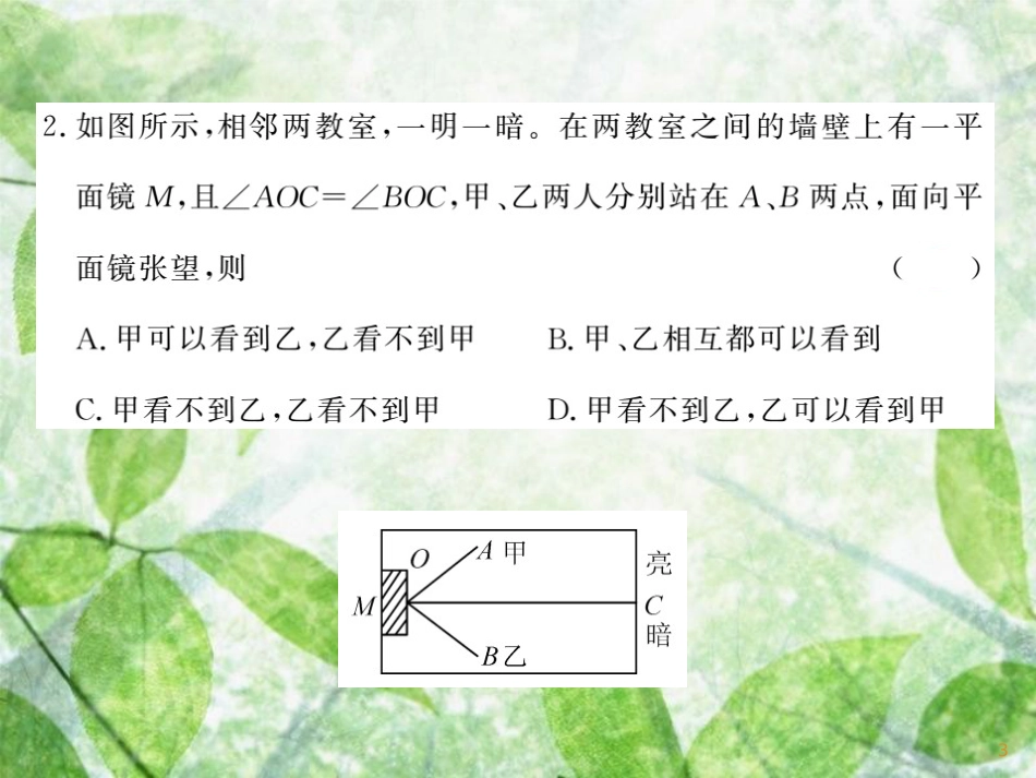 八年级物理上册 第4章 在光的世界里习题优质课件 （新版）教科版_第3页