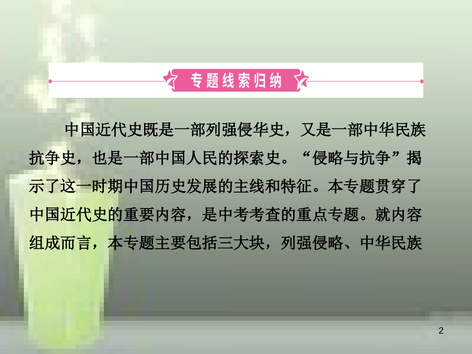 （淄博专版）2019届中考历史复习 专题一 近代西方列强的侵略和优质课件_第2页