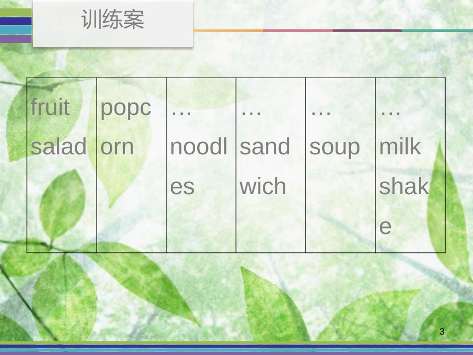 八年级英语上册 Unit 8 How do you make a banana milk shake Period 4训练案（Writing）优质课件 （新版）人教新目标版_第3页