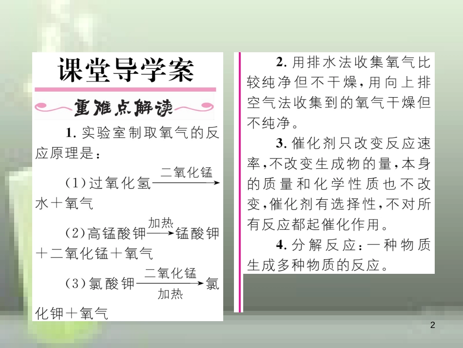 （云南专版）九年级化学上册 第2单元 我们周围的空气 课题3 制取氧气习题优质课件 （新版）新人教版_第2页