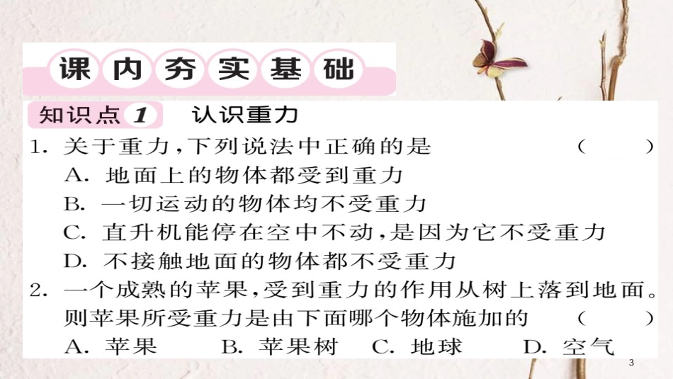 八年级物理下册 7.3 重力习题课件 （新版）新人教版[共22页][共22页]_第3页