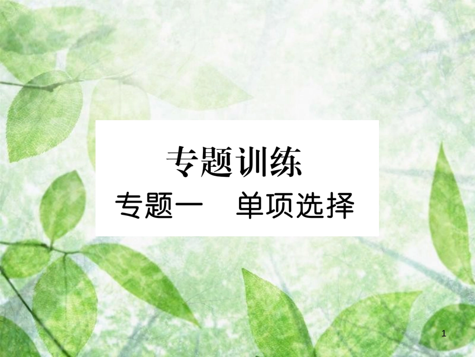 九年级英语全册 专题训练 专题1 单项选择优质课件 （新版）人教新目标版_第1页