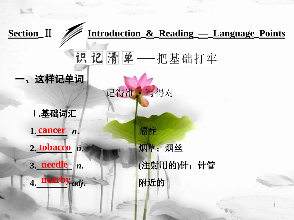 高中英语 Module 2 No DrugsSection Ⅱ Introduction &amp; Reading Language Points课件 外研版必修2[共34页][共34页]_第1页