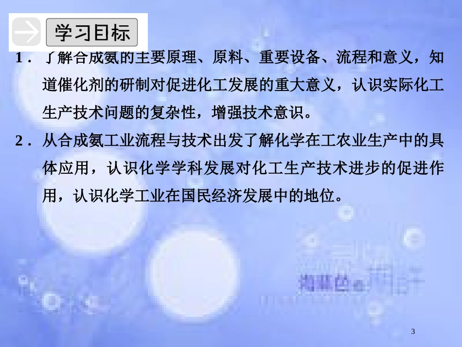 高中化学 专题二 从自然资源到化学品 2.1 氨的合成课件 苏教版选修2_第3页