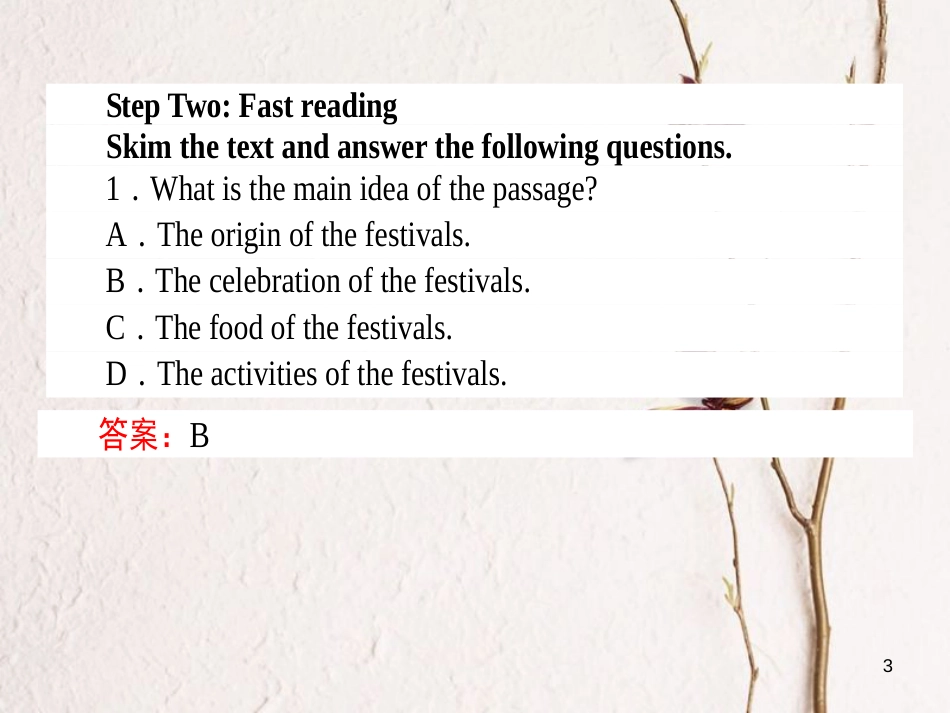 高中英语 Unit 1 Festivals around the world Section Ⅰ Warming Up & Reading-Pre reading课件 新人教版必修3[共12页][共12页]_第3页